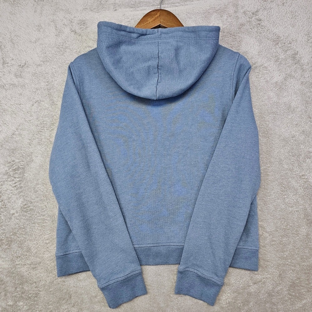 Aeropostale East Coast Hoodie Blue M Women's Cropped Logo Pullover‎ Sweatshirt - Picture 3 of 4